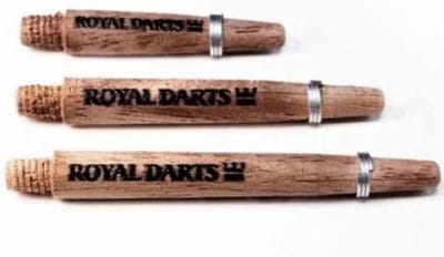 Royal Darts houten dart shafts Green Line walnoot short milieuvriendelijk.