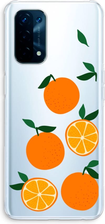 Case Company® - Hoesje geschikt voor Oppo A74 5G hoesje - Will you be my clementine - Soft Cover Telefoonhoesje - Bescherming aan alle Kanten en Schermrand