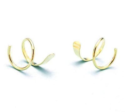 Zilveren Oorringen – Spiraal Oorbellen Zilver – Kleine Oorstekers - Verguld