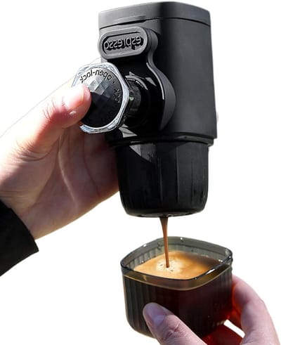 Draagbare Koffiezetter - Reis Koffieapparaat - Verse Koffie Maken - Handmatige Koffiemolen - 100 ml Capaciteit - Zwart