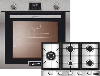 Kaiser - Inbouwoven - EG 6372 - Gaskookplaat - KG 9357 - 1-voudige telescoopgeleider - inbouwgasoven - zelfreinigend - 79L - 90cm