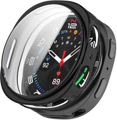 By Qubix - TPU case - Zwart - Geschikt voor Samsung Galaxy Watch 8 - 44mm