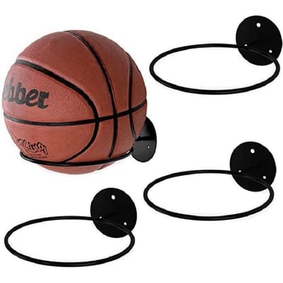 Wandgemonteerde Basketbalstandaard IJzer Gemonteerd Basketbal Voetbal Een Multifunctioneel Balplaatsingsrek Opbergrek Displayrekken black