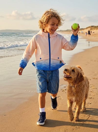 Ducksday - Jas - Windstopper - Waterafstotend - Unisex - Manta - blauw - herfst - Back to school - 92/98 - 2 jaar