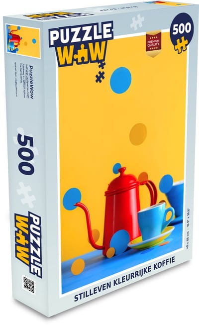 Puzzel Stilleven - Koffiekan - Theemok - Legpuzzel - Puzzel 500 stukjes