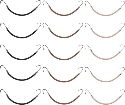 15 Stuks Elastische Haarknippen en Bungee Haarbanden voor Alle Haartypes, Bruin, Ideaal voor Ponytails en Haarstyling
