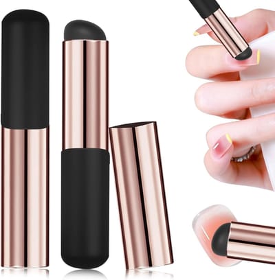 Mini Ronde Silicone Lipstick Applicator Borstels met Deksel - Draagbare en Makkelijk Schoon Te Maken Make-up Borstels voor Lipgloss en Concealer - Set van 2 Zwart