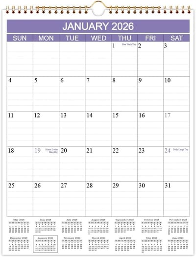Wandkalender 2025 12 Maanden Verticaal - Ruim Ingevuld en Dik Papier