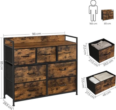 Kast - Kastje - Dressoir - Boekenkast - Dressoir Kasten - Dressoirs - Dressoir Kasten Industrieel - Dressoir Met 7 Laden