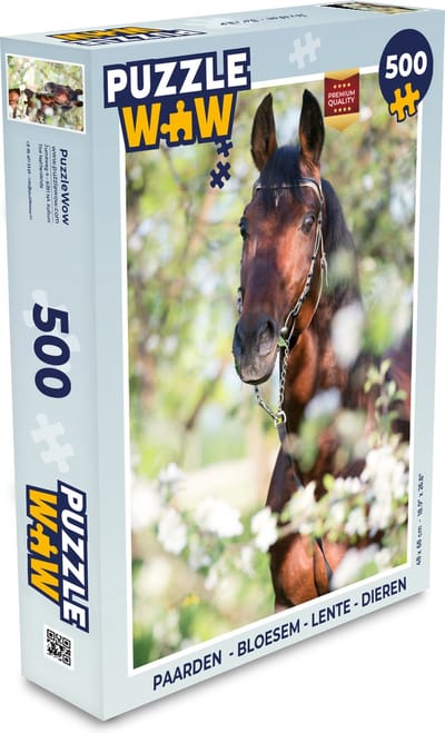 Puzzel Paarden - Bloesem - Lente - Dieren - Legpuzzel - Puzzel 500 stukjes