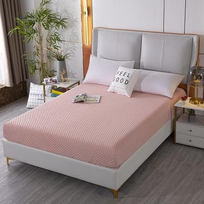 Bedovertrek Warm Pluche Hoeslaken Hoeslaken Dik Voor Twijfelaar Dubbel Queen King Bed 90x200CM roze