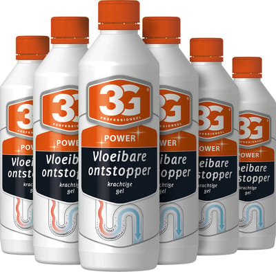 6x 3G Professioneel Power Vloeibare ontstopper - Vloeibare Ontstopper - Afvoer Ontstopper - Riool Ontstopper - Gootsteen Ontstopper - Krachtige Ontstopper - 6-Pack