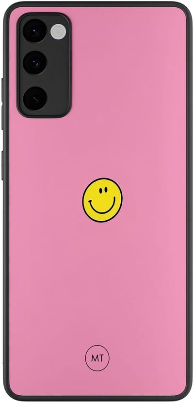 Hoesje geschikt voor Samsung Galaxy S20 FE - Pink smiley - TPU Hard Case Backcover - Roze - Mooie Telefoonhoesjes