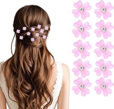 Allecto Plus - Multifunctionele 10-delige set haaraccessoires voor dames - Bloemen haarclip en haarspelden - Ideaal voor bruiloft en dagelijks gebruik