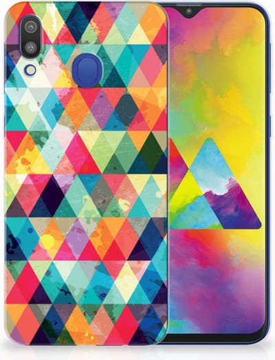 Back Cover voor Samsung Galaxy M20 (Power) TPU bumper Geruit