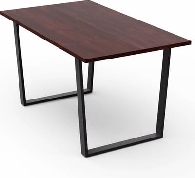 Bearsdon Eettafel hout, Massief echt houten eettafel, Tafel voor eetkamer, 4 tot 6 personen, Scandinavische keukentafel met metalen poten, 140 cm eettafel, Grote houten tafel, Rustieke eettafel