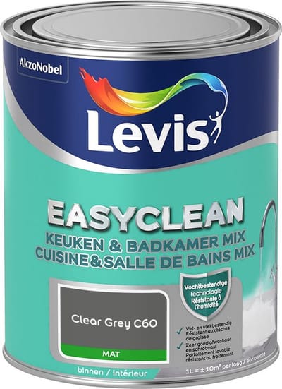 Levis - Easyclean Keuken & Badkamer Mix - Clear Grey C60 - Mengverf - 1 L