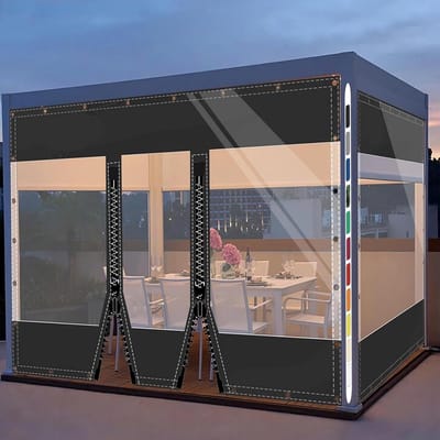 Transparante PVC Zijwanden met Ritsen voor Terras en Balkon
