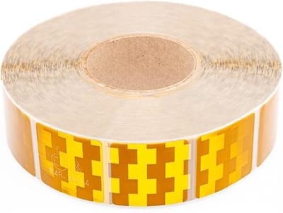 50 meter reflecterende tape voor zachte ondergrond - oranje/geel