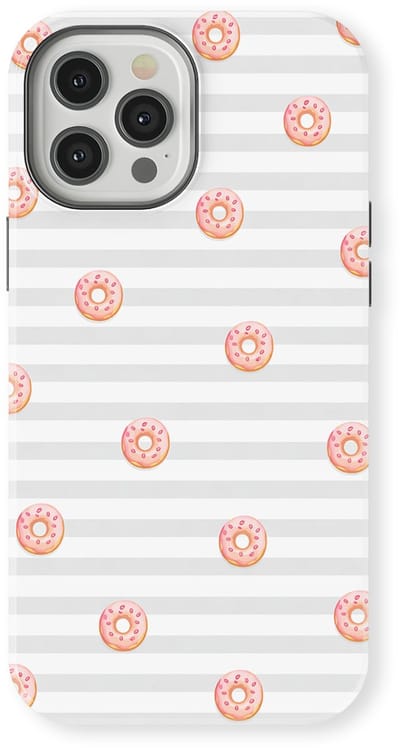 DripCase Hoesje geschikt voor iPhone 12 Pro | Happy Stripes Motief | Magnetisch Opladen | 2-in-1 Ontwerp | Vrolijke Backcover geschikt voor iPhone 12 Pro Donut Daydream
