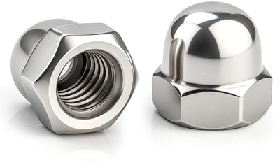 msysmyu 57 stuks dopmoeren M8 dopmoeren roestvrij staal M8 zeskant dopmoeren koepelkop hoedmoeren zilver voor apparaatmontage meubelinstallatie decoratieve en versterking