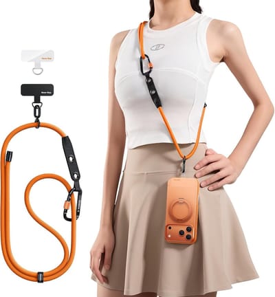 TORRAS LoopGo Clasp Verstelbaar Universeel Telefoonkoord Oranje