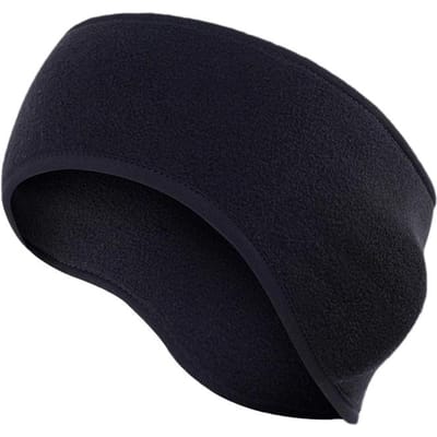 Wintersporthoofdband Rekbare hoofdband Warme hoofdband voor joggen Hardlopen Wandelen zwart