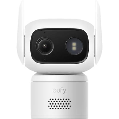 eufy Beveiliging Bedrade Cam C31 - Wit - Kantelbare Beveiligingscamera - Binnen en Buiten - Duale Antenne - Kleurennachtzicht - Lokale Opslag - Geen Maandelijkse Kosten - IP66 - Waterdicht - AI Mens/Voertuig/Huisdierdetectie - 24/7 Continue Opname
