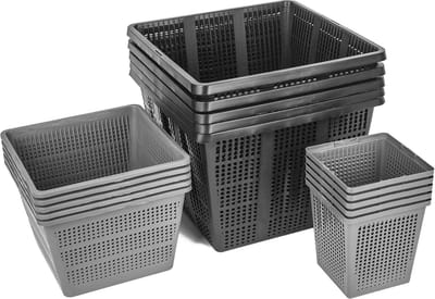 Plantenmand Set - Plantenhulp Bakken - Vijver Beheer - Rotbestendig Plastic - Set van 2 - Zwart