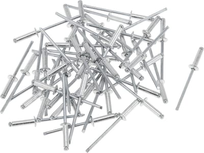 Grote Flens Blinde Klinknagels Zilverkleurig 50 Stuks 3,2 mm Greepdiameter voor Aluminium en IJzer, 10 mm Greeplengte, 6 mm Flensdiameter