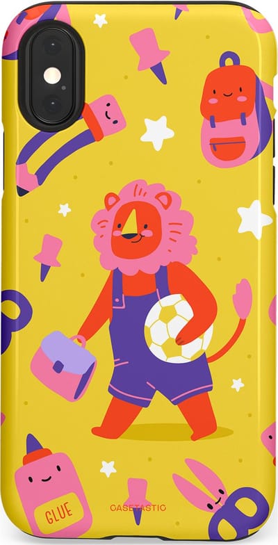 Casetastic hoesje geschikt voor Apple iPhone X / Apple iPhone XS - Dubbellaagse bescherming - Krachtige lessen - Fashion Case - Goud Koraal