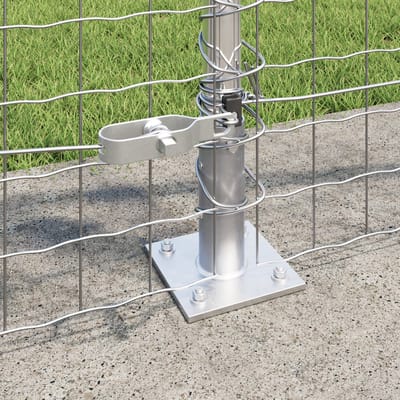vidaXL - Hekpaal - met - betonnen - voet - 7 - st - zilver - Gepoedercoat - staal