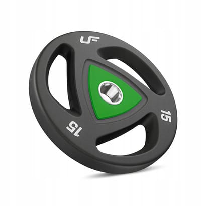 Marbo Sport - Olympische halterschijf - Olympic Weight Plate - 15 kg - Polyurethaan - Boring 51,5 mm - Voor krachttraining en thuisgym en Home Gym - Zwart