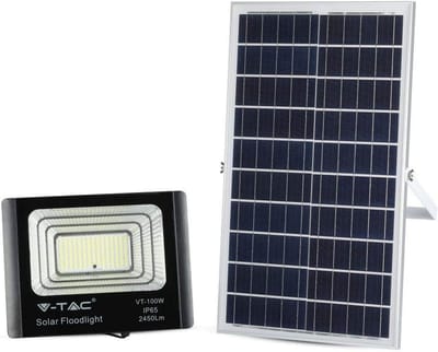 Krachtige 35W LED Buitenlamp met Zonnepaneel en Afstandsbediening - 2450 Lumen Koud Wit
