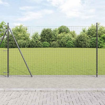 vidaXL - Euro-hek - met - betonnen - voetstuk - 10 - x - 1,4 - m - PVC-Coated - Staal - Mesh