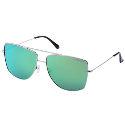 Pro Care Excellent Quality® Amoy Flora HD 1.1mm Polarized lens - Anti Allergisch Frame - Beweegbare Neusvleugels - UV400 - Zonnebril Heren Dames Gepolariseerd - Zonnebrillen - Lens Groen - Frame Zilver