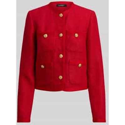 regular fit korte blazer met knoopdetails