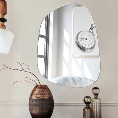 Moderne Asymmetrische Zelfklevende Spiegel voor Badkamer en Woonkamer - Decoratieve Wandspiegel 35 x 47,8 cm