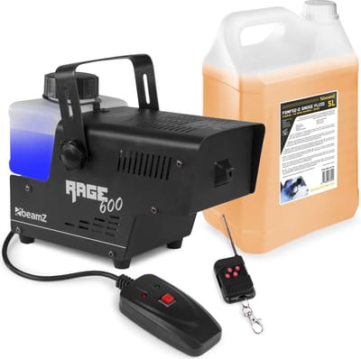 Rookmachine - BeamZ RAGE600 met draadloze bediening + 5L rookvloeistof