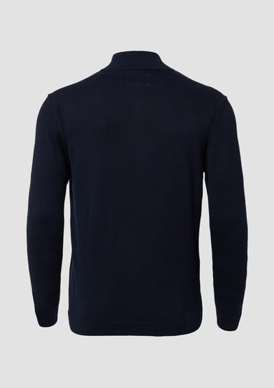 s.Oliver - male - Katoenen vest met opstaande kraag en logopatch