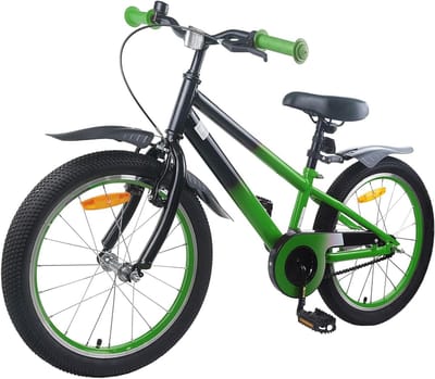 Kinderfiets - Jongensfiets Meisjesfiets - Fietstraining Leren Fietsen - Robuuste Stalen Constructie - 22 inch - Blauw Zwart