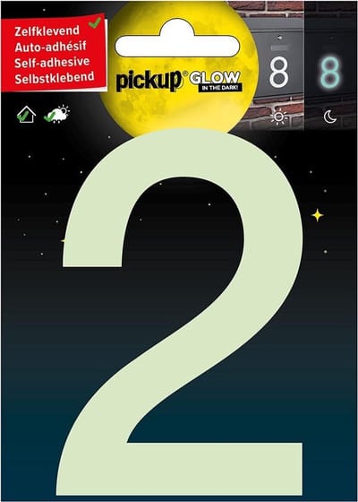 Pickup Glow in the dark Huisnummer 2 - 10 cm
