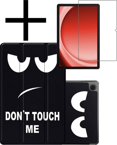Hoes - Geschikt voor Samsung Galaxy Tab A9 - Met Screenprotector - Trifold Bookcase - Hard Cover - Hardcover Book Case - Tablet Hoesje - Don't Touch Me