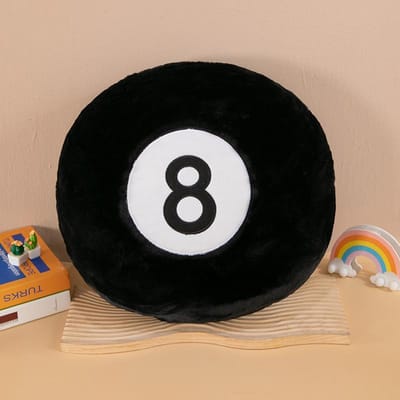 Snooker Zwart 8 Pluche Speelgoed Kussen Creatief En Interessant Pluche Speelgoed Huisdecoratie Ornamenten 33cm zwart