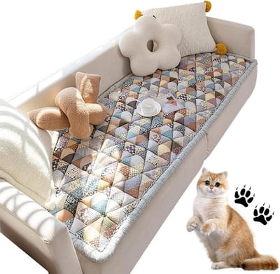 Bankhoes Katoen - Beschermhoes Bank - Bank Beschermen - Antislip Onderkant - 60 x 60 cm - Grijs