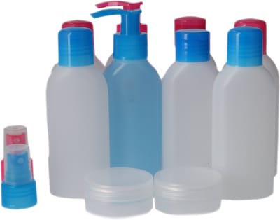 Reisflesjes Set Ocean Blue & Pretty Pink - 2 Sets van 6 - Kunststof PE BPA-vrij - Navulbare Reisflesjes, Reisflacons Handbagage, Reisset Flesjes, Reisverpakking - Roze en Blauw
