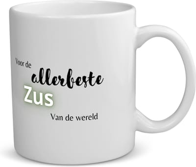 Akyol - voor de allerbeste zus van de wereld koffiemok - theemok - Zus - de beste zus - verjaardagscadeau - verjaardag - cadeau - cadeautje voor zus - zus artikelen - kado - geschenk - gift - 350 ML inhoud