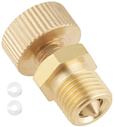 Messing Ontluchtingsventiel - Ventiel Schroef - Hogedruk Ontluchting - Hoge Temperatuur Bestendig - 10x1mm - Messing