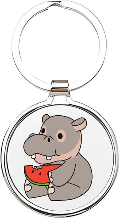 Akyol - nijlpaard Sleutelhanger - Nijlpaard - dierenliefhebbers - hippo - zoogdier - safari - dierentuindier - hippopotamus - rivierpaard - dierentuin - dierendag - grijze nijlpaard - safari dier - baby nijlpaard - hoefdier - 4 x 7,5 CM
