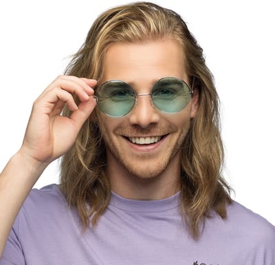 Boland - Partybril Hippie XL groen Groen - Volwassenen - 60's & 70's - Hippies & Flower Power - Festival - Carnaval - Themafeest